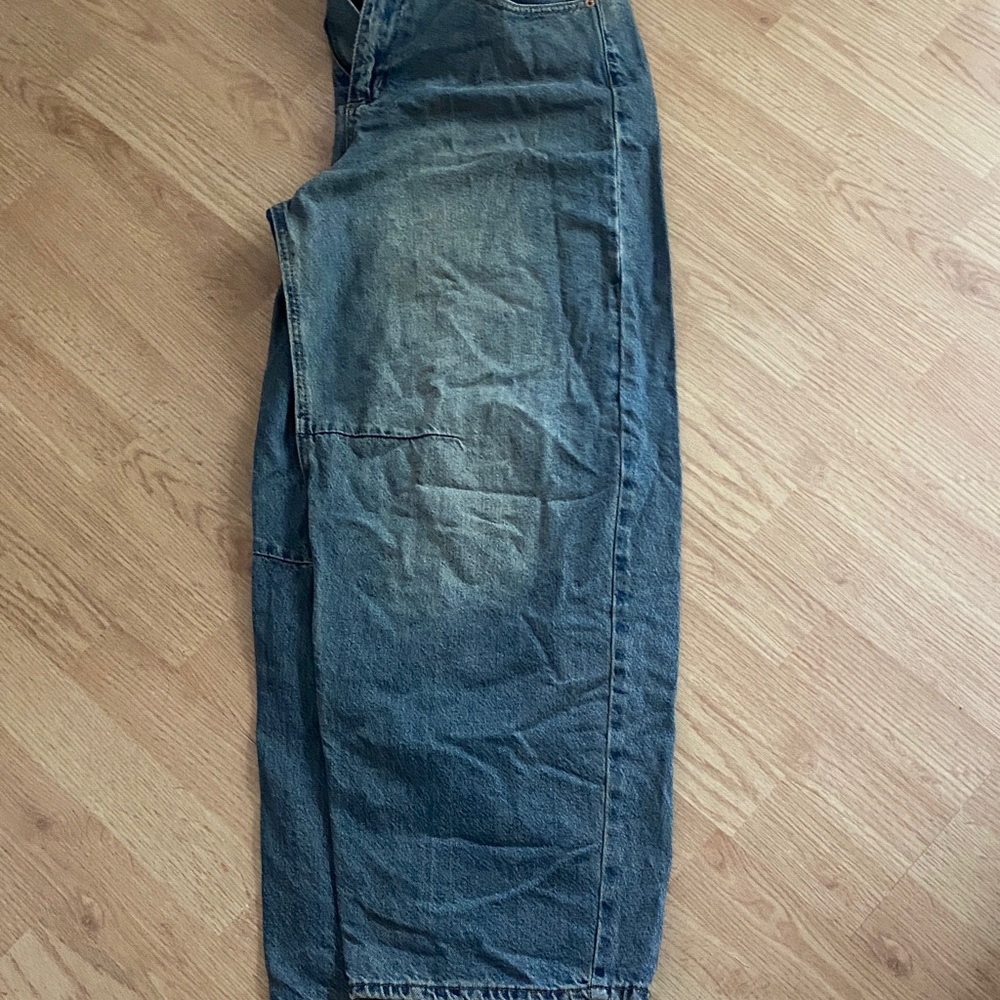 New women’s SONG rustic denim barrel Blue Jeans 13/31